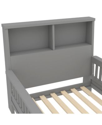 Twin Storage Platform Bed with Headboard & Pull-Out
