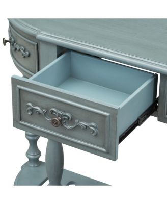  52" Modern Curved Console Table w/ Drawers & Shelf