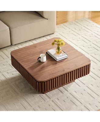 Modern Handcraft Drum Coffee Table with Hidden Storage