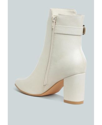 Womens Conchos Belt Detail Block Heel Boots