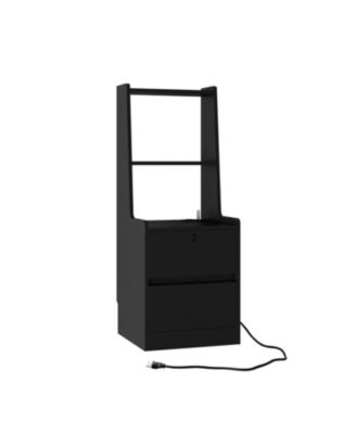 Nightstands Set of 2, Charging, Night Light, Bookshelf, Storage