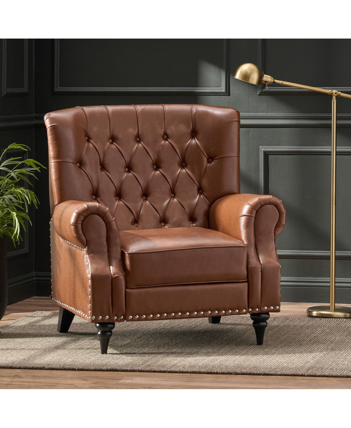 Streamdale Furniture Classic Style Light Brown Pu Push Back Chair