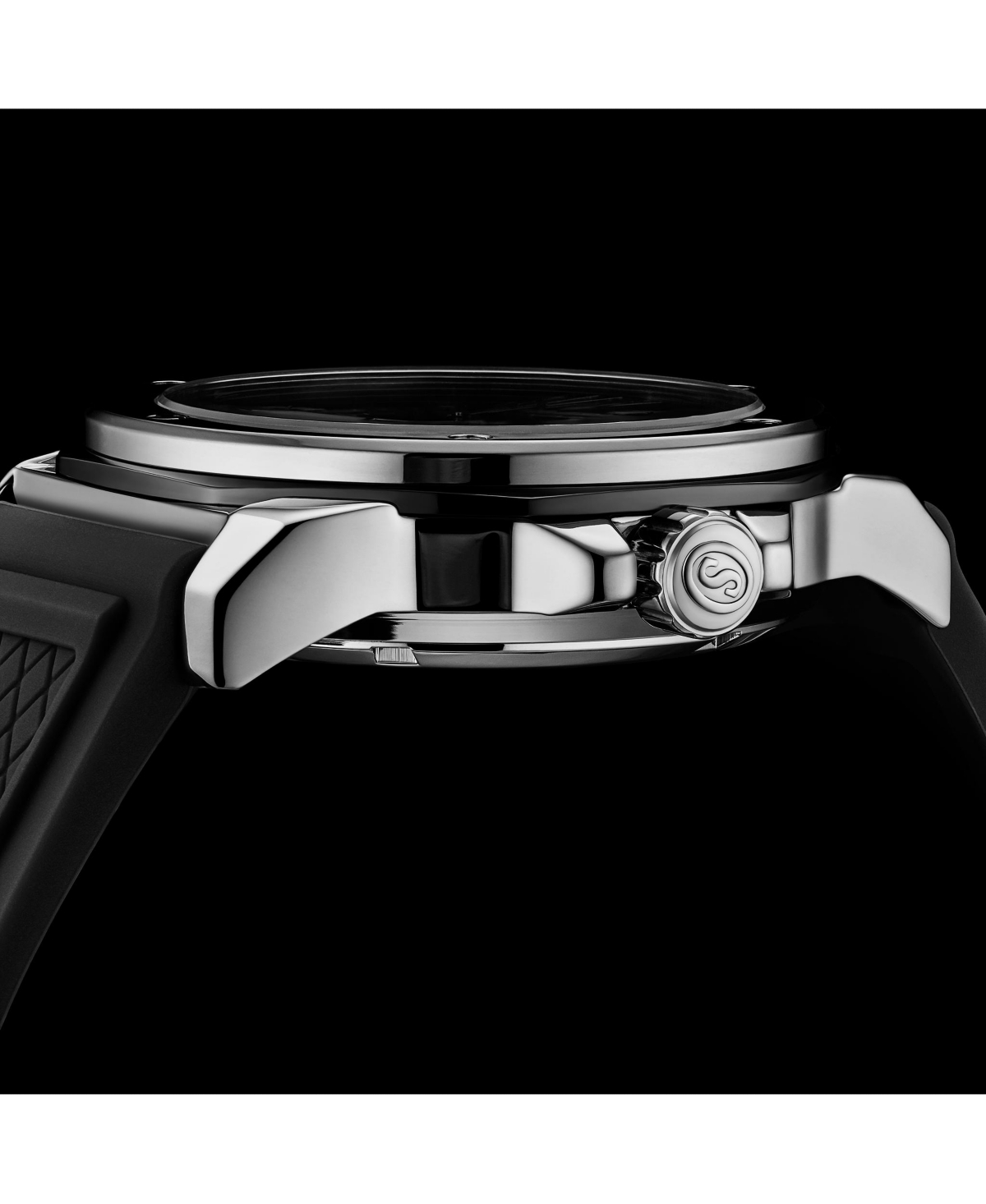 Stuhrling 4056 Men s Automatic Open-Heart Watch with NH38A Movement, Screw-Accented Bezel & Rubber Strap