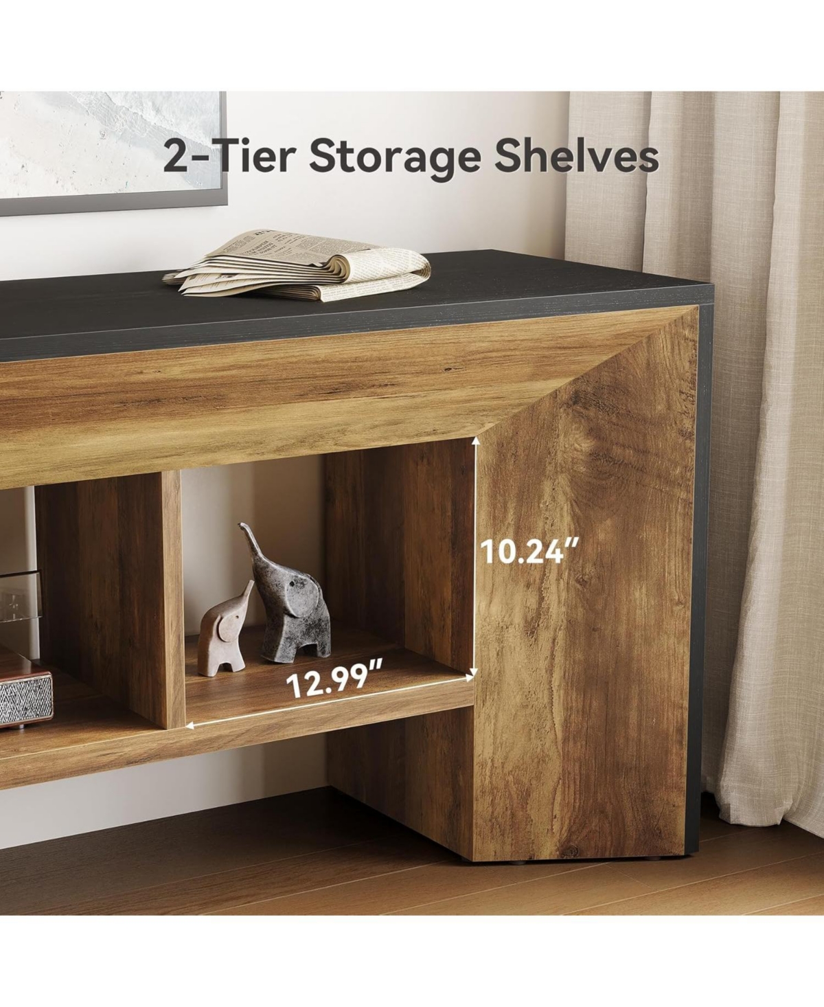 Tribesigns Tv Stand for Up to 70 Inch Tv, 63 Inches Long Entertainment Center with 3 Storage Cubes,Industrial Large Media Television Console