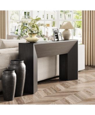 Console Table for Entryway, 63 Inches Extra Long Black Wooden Sofa Table for Living Room, Modern Hallway Foyer Table