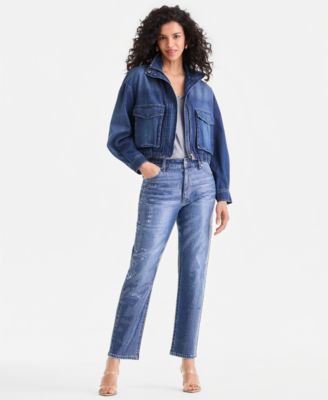 Women's Denim Bomber Jacket