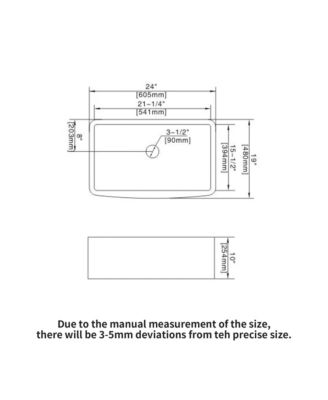 huluwat White Farmhouse Kitchen Sink Ceramic Arch Edge Apron Front Single Bowl