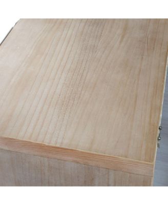 Streamdale Vintage Carved 4-Door Wood Cabinet with Metal Base