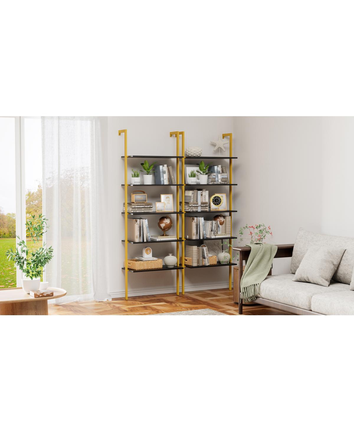 Streamdale Furniture Industrial Lift Top Coffee Table with Hidden Storage, Black/Golden