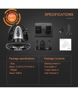 V3 PRO 180 USB Black Racing Wheel With Pedals.