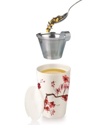 KATI Cherry Blossom Steeping Cup and Loose Tea Canister, 3-Pc.