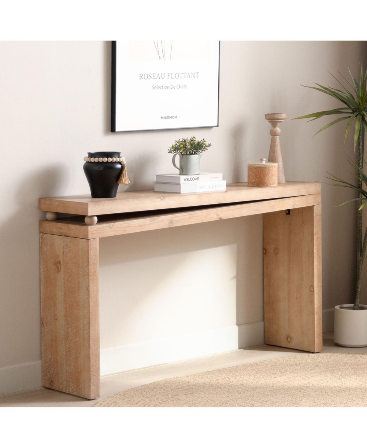 Streamdale Furniture Rustic Wood Console Table - Narrow Hallway/Entryway