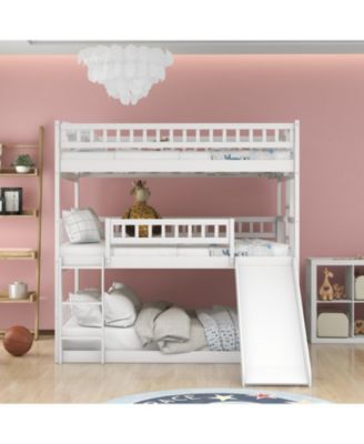 Triple Full Bunk Bed with Ladder & Slide