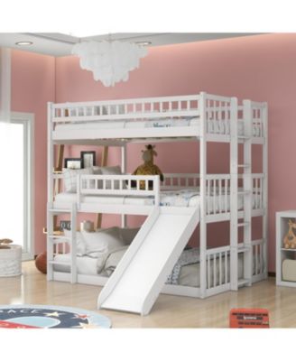 Triple Full Bunk Bed with Ladder & Slide