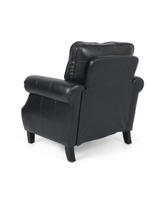 Contemporary Faux Leather Club Chair with Nailhead Accents
