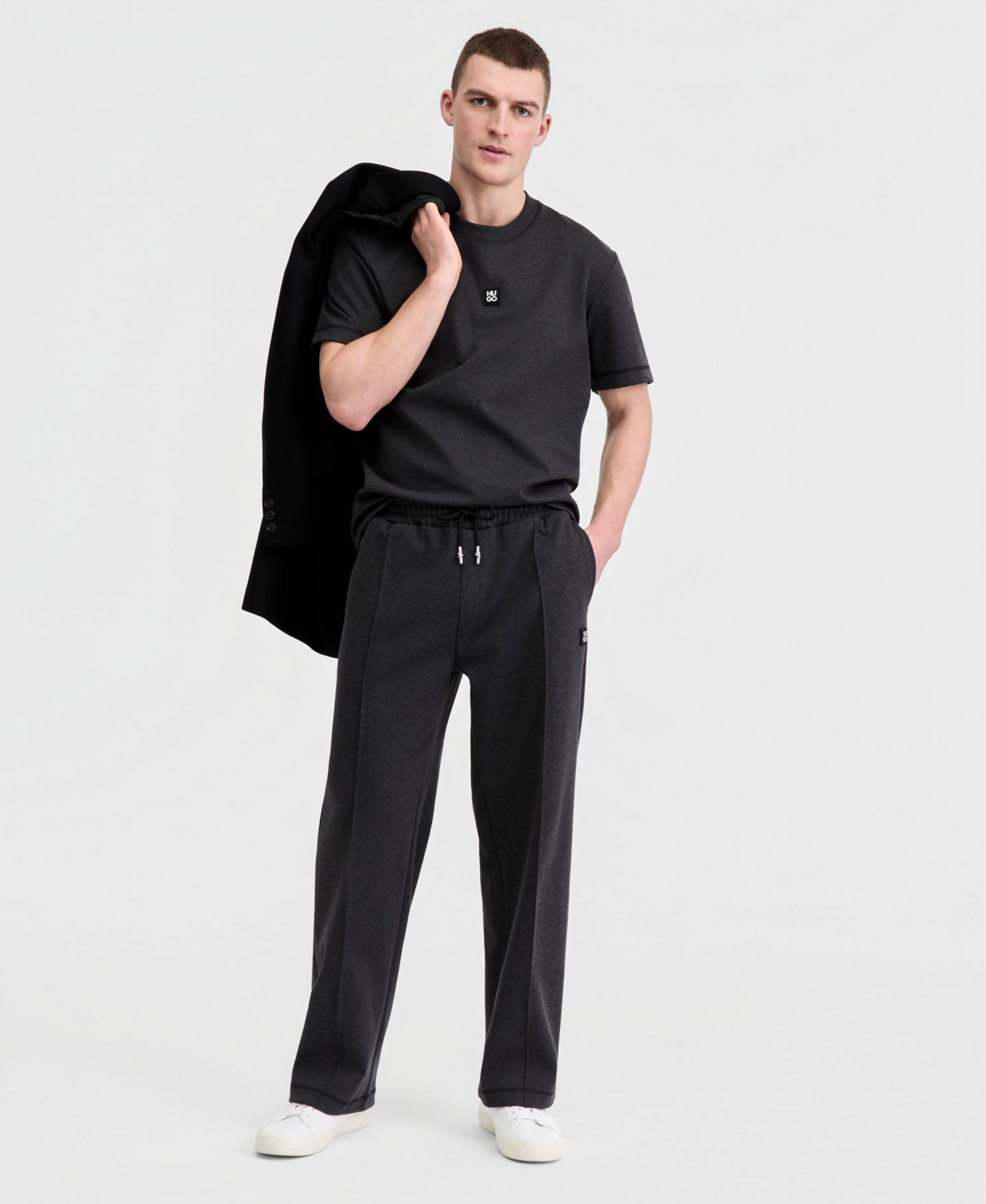 Мужская футболка Hugo Boss Dilanso, цвет: Серый — фото 2