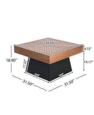 Modern Square Coffee Table 31.5" Wood Grain
