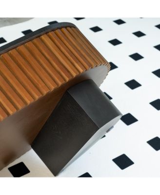 Elliptical coffee table with storage