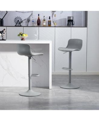  Bar Stools Set of 2 – Modern PU Leather Counter Height Swivel Chairs