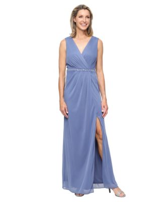 Women's Embellished Surplice Neck Ball Gown
