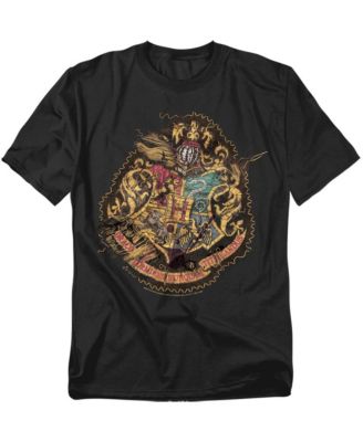 Men's Hogwarts Crest Knitted Patch Damaged T Shirt