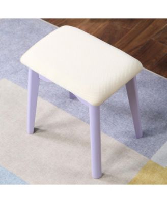 Streamdale Maly Contemporary Wood Vanity and Stool Set, Purple