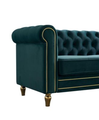 Chesterfield Velvet Sofa 84.65 inch for Living Room 