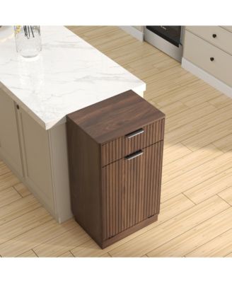 Woodgrain Tilt-Out Trash Cabinet - Walnut Finish