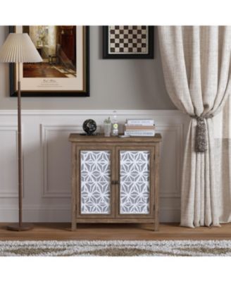 Rustic Brown Wood Storage Cabinet - 31.89" Wide