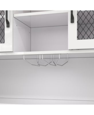  Rustic 70.9" Kitchen Pantry Storage Cabinet with LED