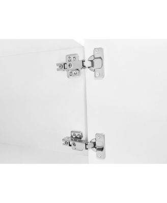 Design TV Stand w/ 2 Glass Shelves, Storage, LED Lights