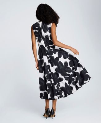 Women's Bubble Hem Crewneck Midi Dress