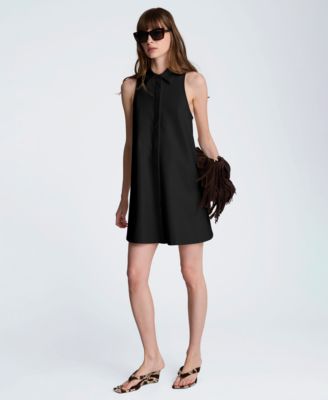 Women's Halter Collared Shirt Swing Dress