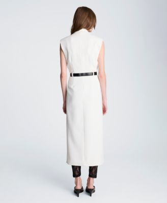 Women's Modern Midi Trench Collared Dress