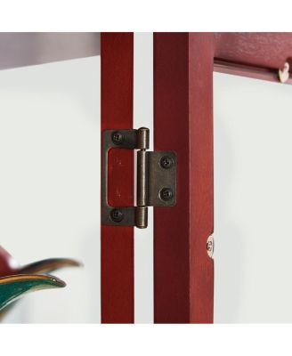 Lighted Corner Curio Cabinet - Glass Display Shelf, Tempered Glass Doors, Adjustable Shelving