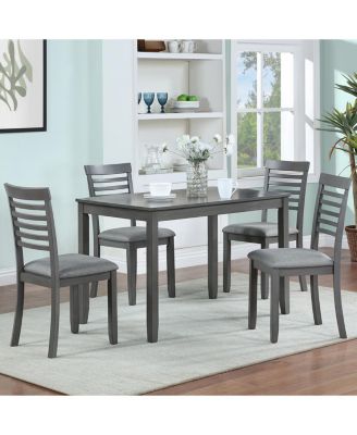 Streamdale Wooden Dining Chairs Set of 4 with Padded Seat, Gray