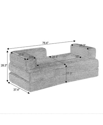  Loveseat Sofa, Cloud Boneless Couches for Living Room, Modern Modular