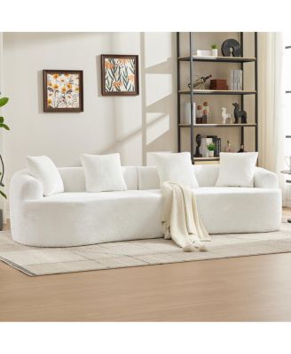 Streamdale Curved Loveseat with 3 Pillows, Deep Seat Couch for Apartment