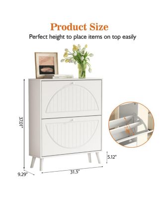 Streamdale  Furniture Space-Saving Tipping Bucket Storage Cabinet with Carved Details