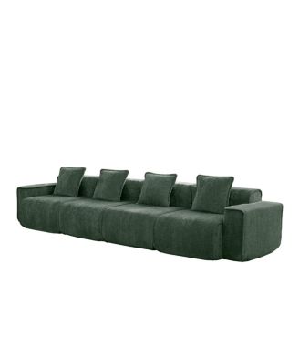 Deep Seat Modular 4-Seat Boneless Sofa with French Edge Piping