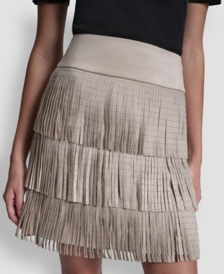 Women's Studded Fringe Mini Skirt