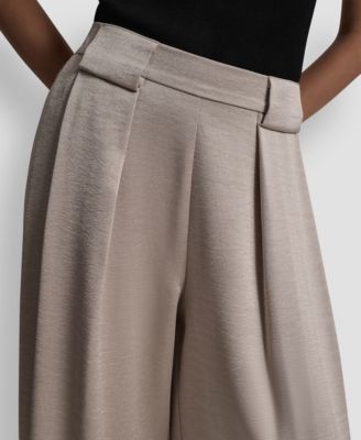 Women's Pleated Wide-Leg Pull-On Pants
