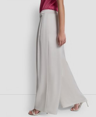 Women's Pleated Wide-Leg Pull-On Pants