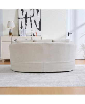 73.82" Wide Curved Sofa, Modern Plush Chenille, Extra-Deep Seat, 4 Cushions
