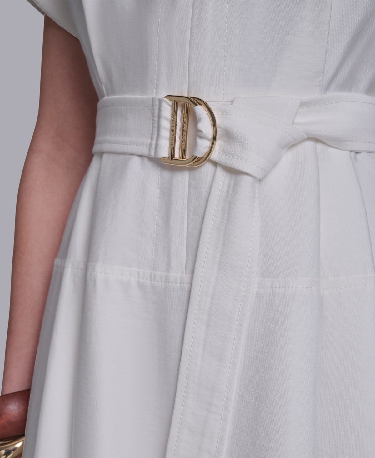 Halston Women's Zip-Up Midi Shirt Dress