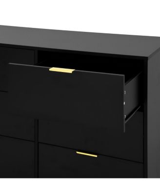 Black 9-Drawer Dresser, 63" Large Deep Chest of Drawers for Bedroom/Living Room