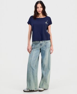 Juniors' Cape Cod Graphic Cotton Boat Neck T-Shirt