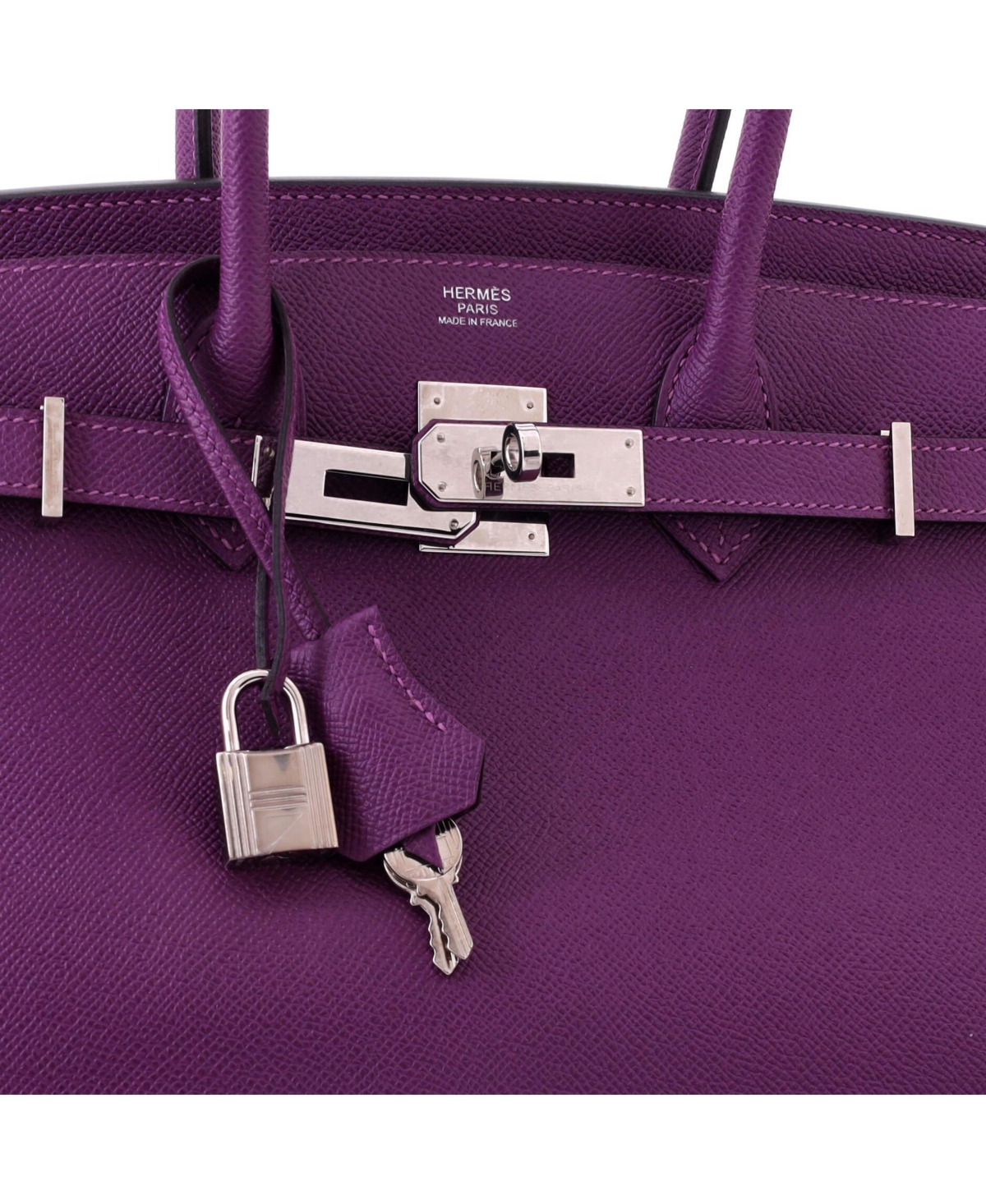 Pre-Owned HERMES Birkin 30 Handbag Purple Epsom with Palladium Hardware