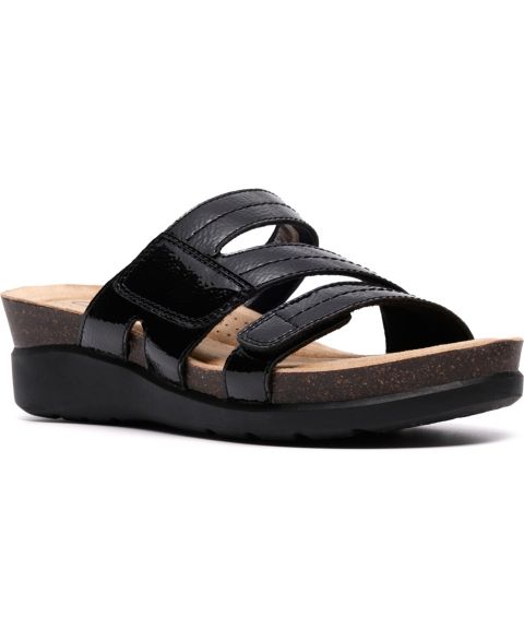 Женские сандалии Clarks Calenne Holly Slip-On, цвет: Чёрная лаковая кожа