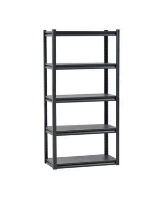 5-Tier Garage Storage Shelves, 16"D x 32"W x 63"H, 2000 lb Capacity, Adjustable Metal Utility Shelving Rack, Black